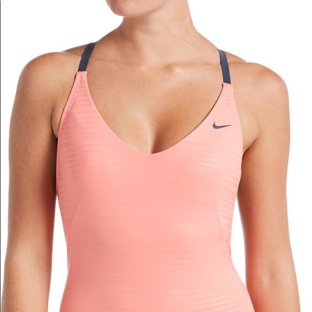 Nike Shine Stripe Crossback One Piece NWT